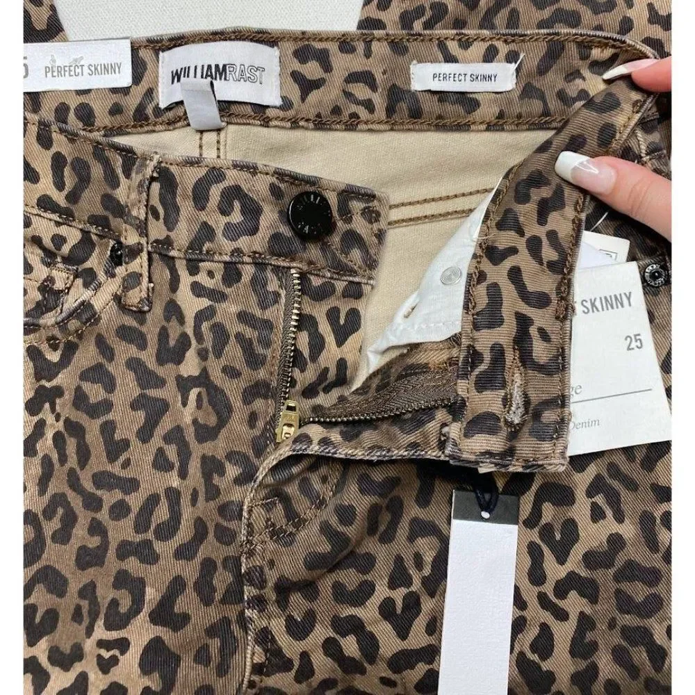 William Rast Iconic‎ Vintage Perfect Skinny Jean Women's 28 Cheetah Animal Print - Picture 8 of 9